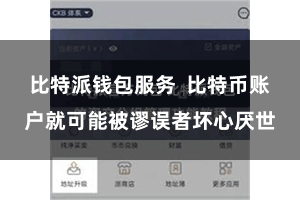 比特派钱包服务  比特币账户就可能被谬误者坏心厌世