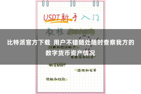 比特派官方下载  用户不错随处随时查察我方的数字货币资产情况