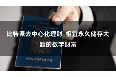 比特派去中心化理财  相宜永久储存大额的数字财富